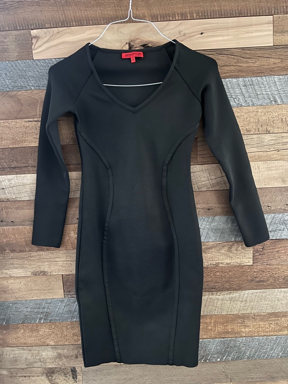 WOW Couture Black Bodycon V-Neck Dress